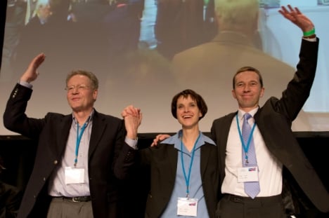 From left to right: Konrad Adam, Frauke Petry and Bernd Lucke. Photo: DPA